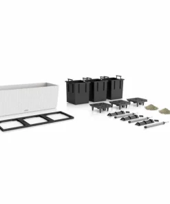 Polyrattan plantekasser med selvvanding og indsatse - OUTLET - 4stk på palle
