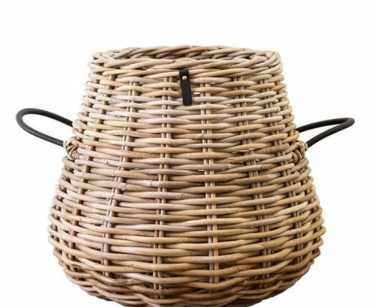 Pæreformede koniske rattan krukker - Ø.30 + Ø.50 + Ø.70