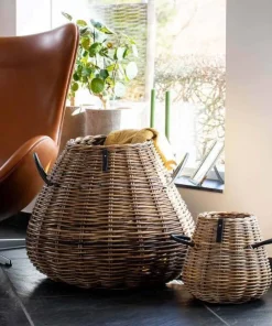 Pæreformede koniske rattan krukker - Ø.30 + Ø.50 + Ø.70