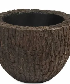 Rund krukke med ægte træbark - Ø.55cm