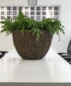 Rund krukke med ægte træbark - Ø.55cm