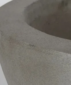 Rund lav fiber krukke / Plante bowle / sort + sandgrå