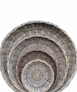 Runde rattan bakker / fade / bowler - sæt 4stk op til Ø.110cm