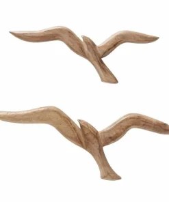 Seagulls / Fugle til væggen i Mangotræ / Sæt