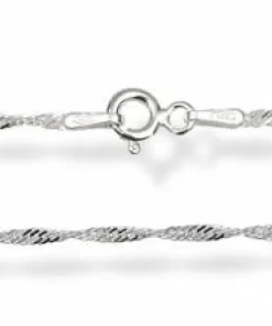 Singapore twist sølvhalskæde - 1,5mm - 40cm