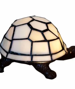 Skildpadde bordlampe i glasmosaik