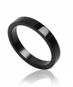 Sort 4mm Herrering I Rustfri Stål