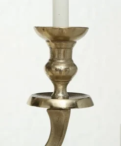 Stor 9 armet gulvlysestage guld / alu - 180cm