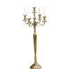 Stor 5 armet gulvlysestage i guld aluminium - H.120xØ.46cm