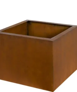 Stor firkantet krukke i rust - 65x65 eller 80x80
