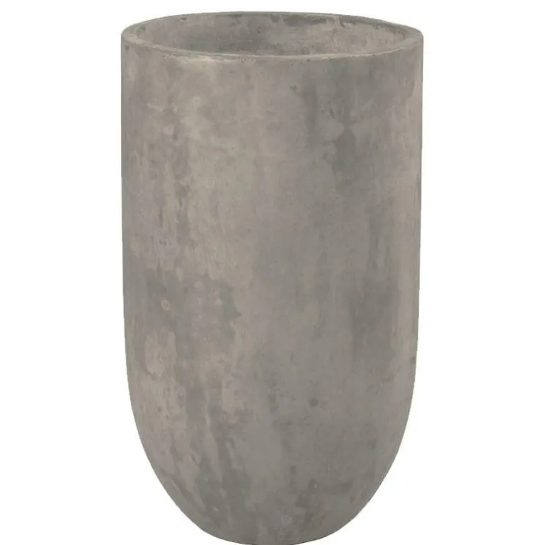 Stor indendørs rund krukke i fiberbeton - H.74 + H.90 - Cementlook - Topkvalitet