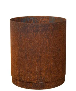 Stor Krukke i Corten / rust med hjul - H.60xØ.60 +H.75xØ.80 + H.90xØ.96