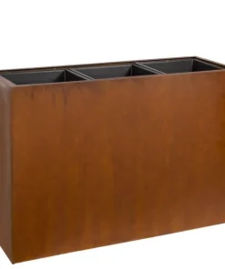 Stor plantekumme i rust med planteindsatse - L.114xH.82cm