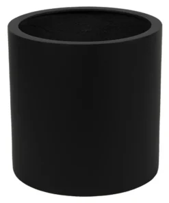 Stor rund sort eller grå cylinder krukke i fiberstone / Ø.30 + Ø.40cm + Ø.50cm + Ø.60cm