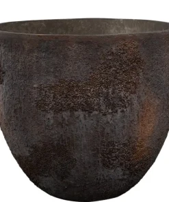 Stor rustik krukke med lava mønster - Sandgrå + Brun - op til Ø.80cm