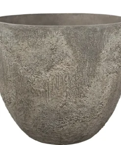 Stor rustik krukke med lava mønster - Sandgrå + Brun - op til Ø.80cm