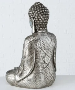 Stor sølv Buddha 70cm