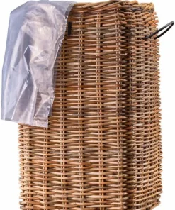 Store firkantede flettede rattan kurve / krukker - M/U Hjul