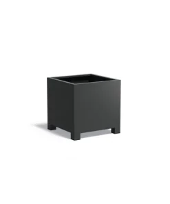 Store firkantede plantekasser i aluminium med ben / fødder - 7021 Antrazit