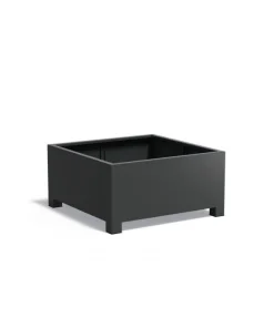 Store firkantede plantekasser i aluminium med ben / fødder - 7021 Antrazit