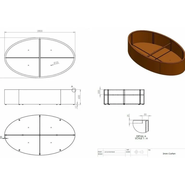 Store ovale krukker i rust / Adezz Ellipse