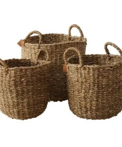 Store søgræs kurve med håndtag / Sæt 3stk
