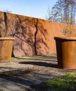 Store TUBE krukker i rust - 3 størrelser op til Ø.100cm til træer og palmer