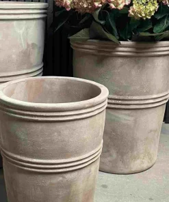 Terracotta krukker i sæt - 3stk i lys choko