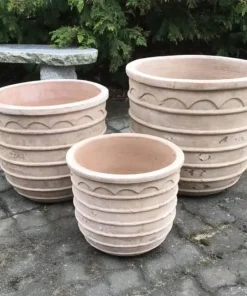 Terracotta krukkesæt classic med antikbehandling