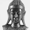 Thai Buddha buste sort/sølv 50cm