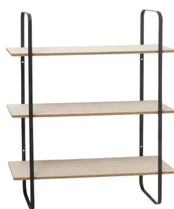 Trix væghylde med 3 hylder og jernstativ - H.60cm