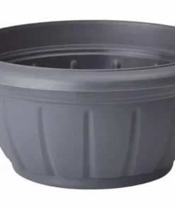 Verona potter i plast - Ø.38cm - hvid + grå