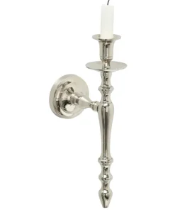 Væglysestage i poleret aluminium - H.32cm