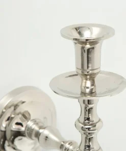Væglysestage i poleret aluminium - H.32cm
