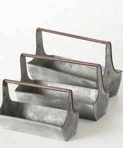 Zink Potter / Bakker med håndtag / 3stk